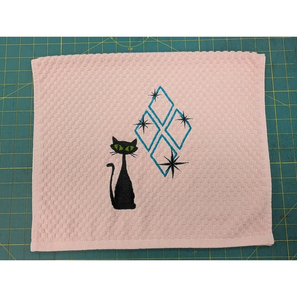 Mid Mod Cat Retro Mid Century Modern Atomic Kitchen Bath Hand Bar Towel